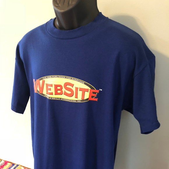 90s Internet Website Shirt Dot Com Tech Blue XL - Picture 2 of 6